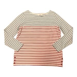LL Bean heritage striped boat neck preppy top Size Large